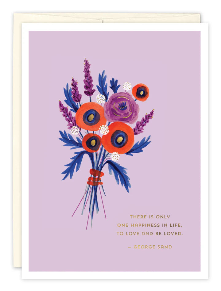 Lavendar Bouquet Wedding Card