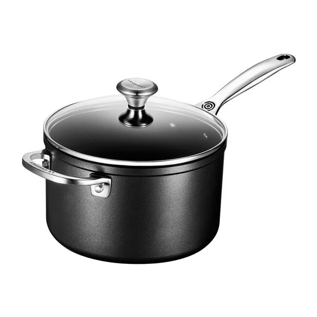 Toughened Non-Stock Pro 4qt Round Saucepan with Glass Lid