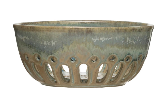 Stoneware Berry Bowl with Glaze