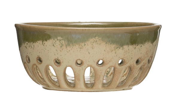 Stoneware Berry Bowl with Glaze