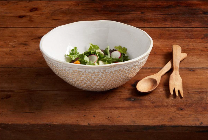 Mud Pie Textured Basket Weave Bowl Set