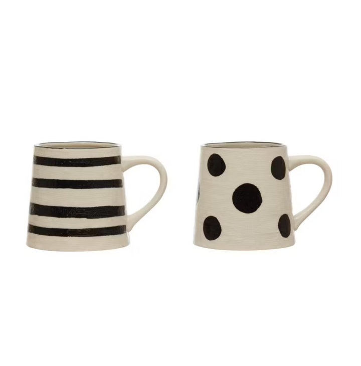 Hand Painted Mug with Linen Texture