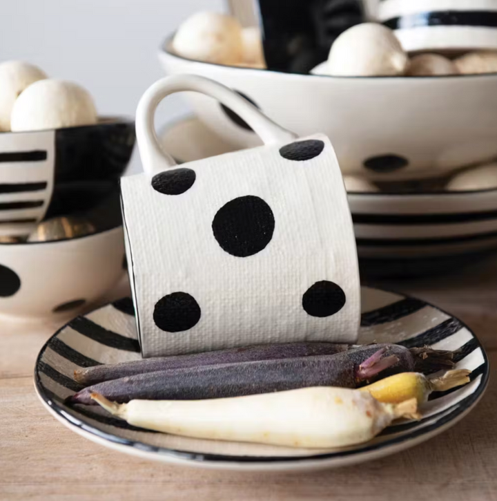 Hand Painted Mug with Linen Texture