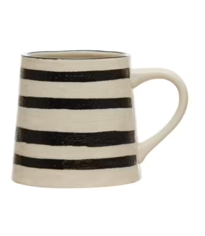 Hand Painted Mug with Linen Texture