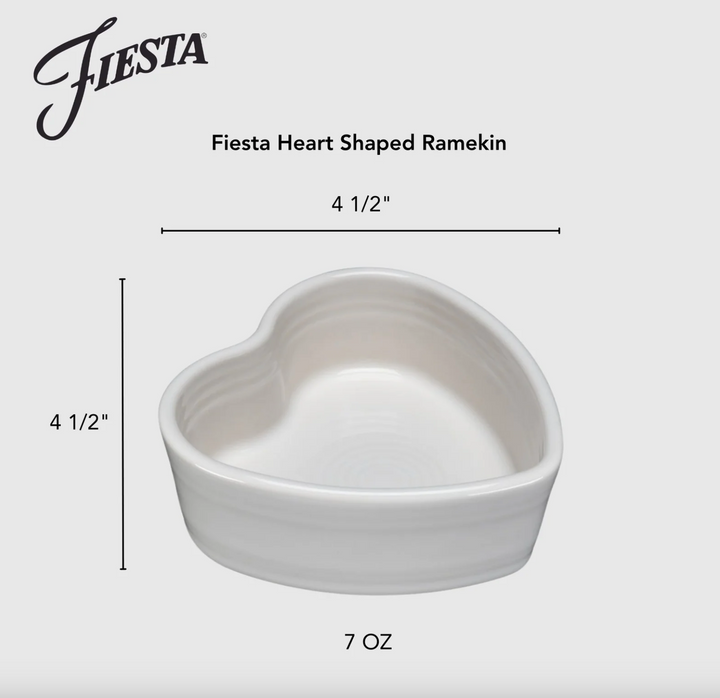 Fiestaware 4 1/2" Heart Shaped Ramekin, 7oz