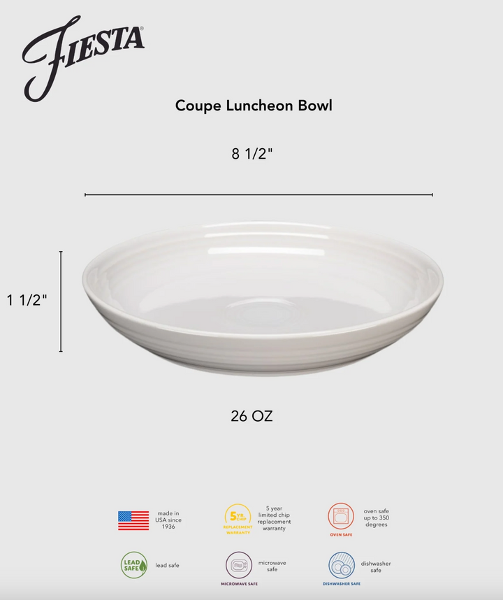 Fiestaware Coupe 8 1/2" Luncheon Bowl, 26oz