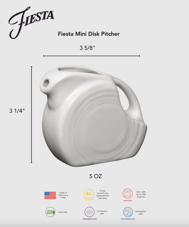 Fiestaware Mini Disk Pitcher, 5oz