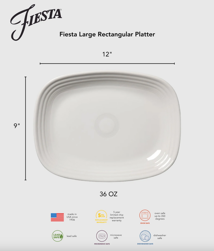 Fiestaware 12" Large Rectangular Platter