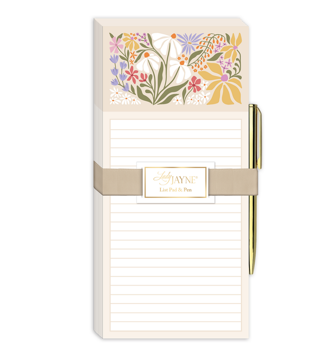 Wildflowers List Pad & Pen