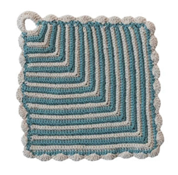 Cotton Crocheted Potholder Abstract