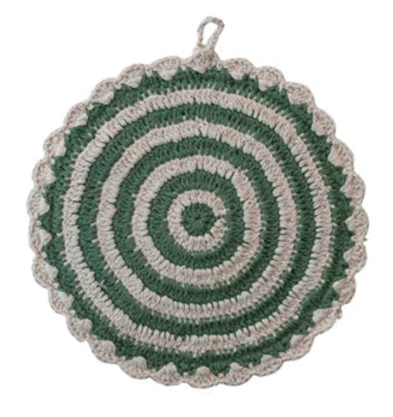 Cotton Crocheted Potholder Abstract