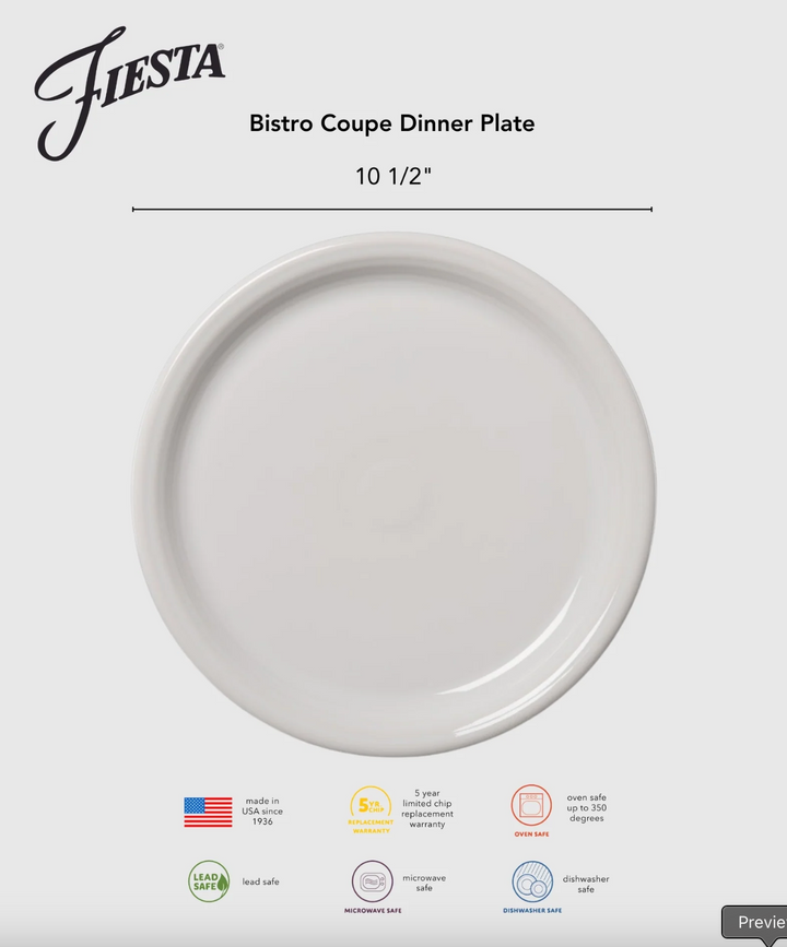 Fiestaware Bistro Coupe 10 1/2" Dinner Plate