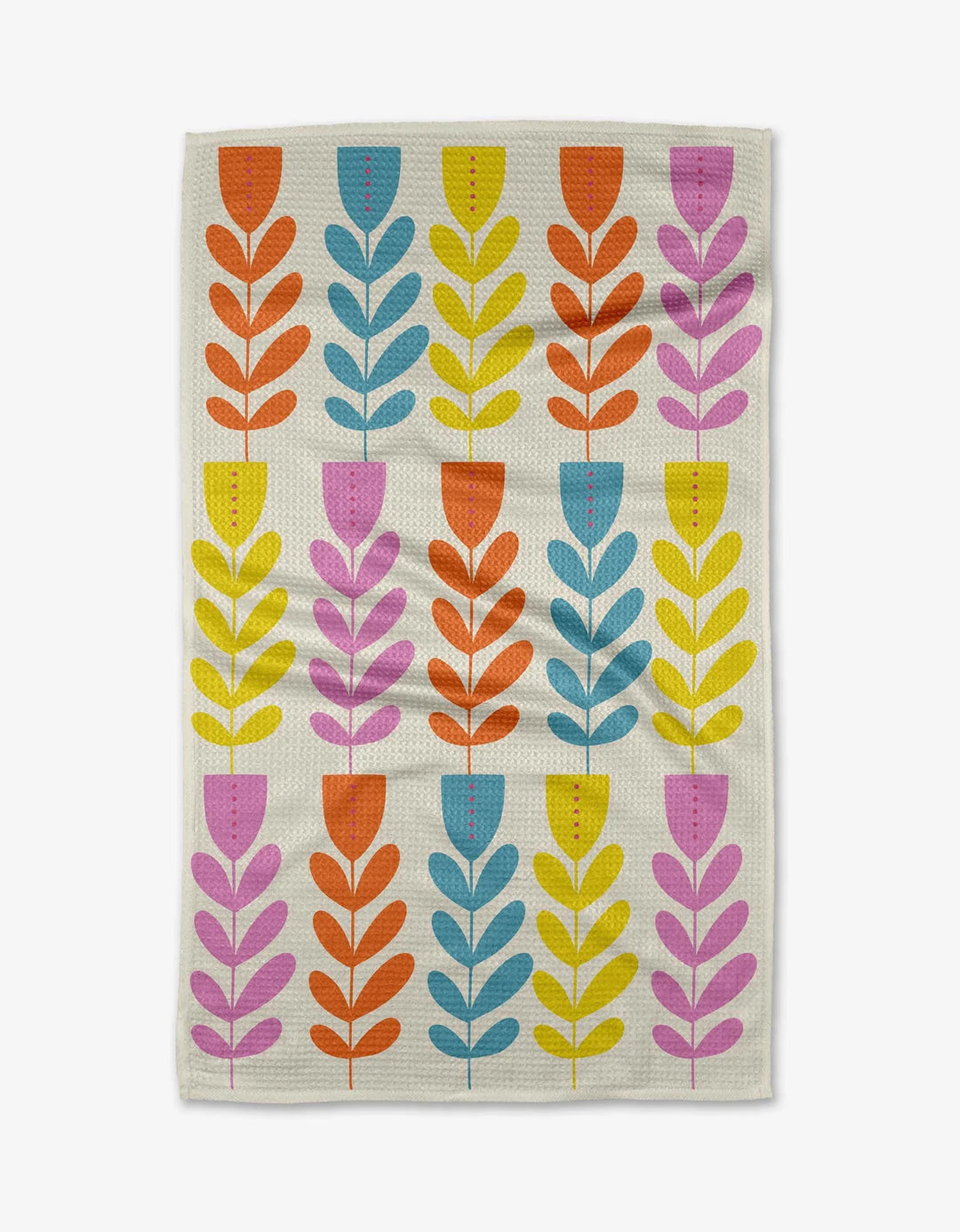 Folk Art Tulips Kitchen Tea Towel