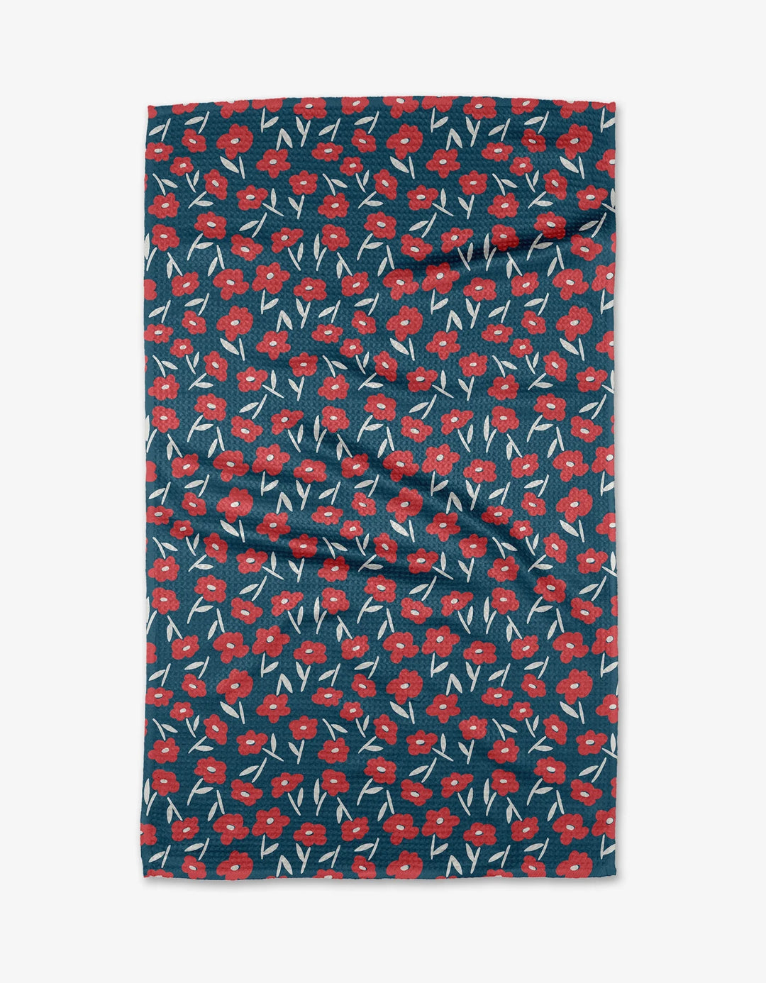 Luca Daisy Red Kitchen Tea Towel