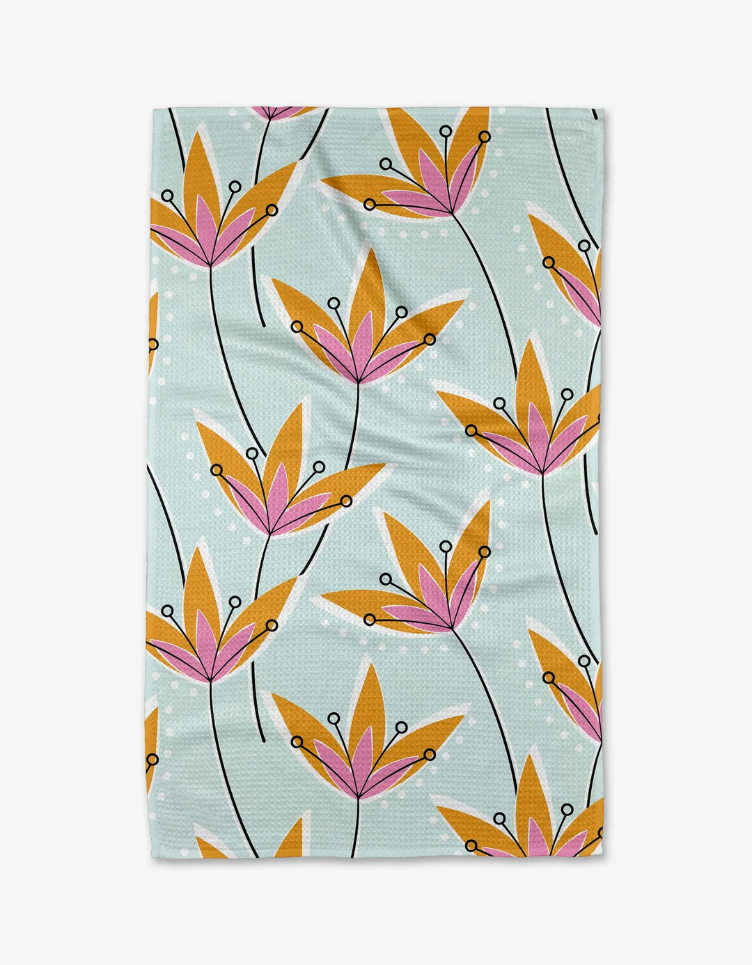 Retro Floral Kitchen Tea Towel