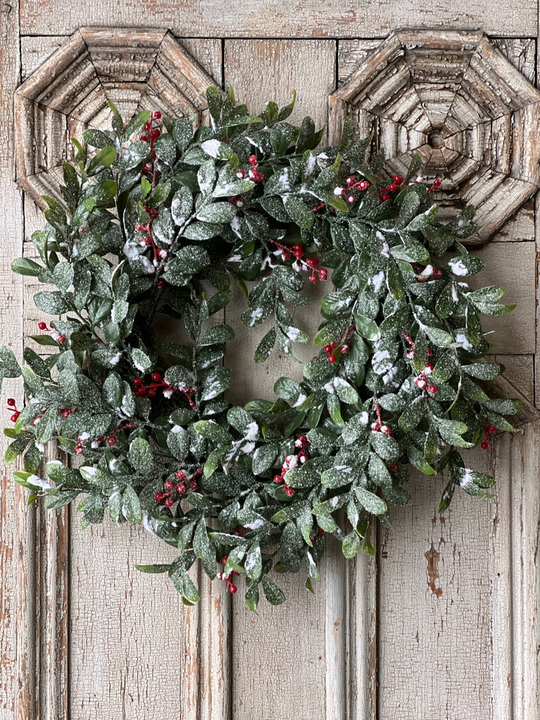 Holly Jolly Greens Wreath, 24"