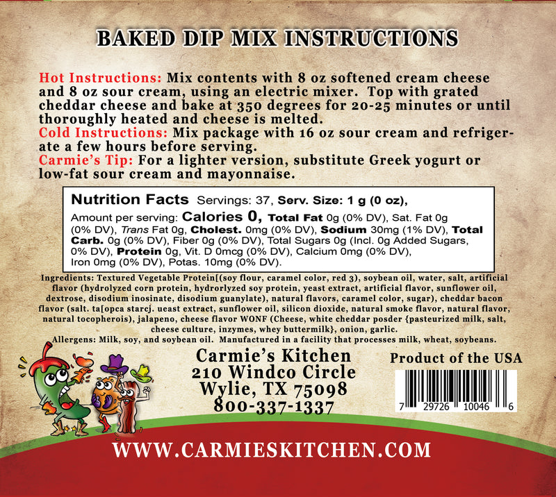 Bacon Jalapeño Popper Baked Dip Mix