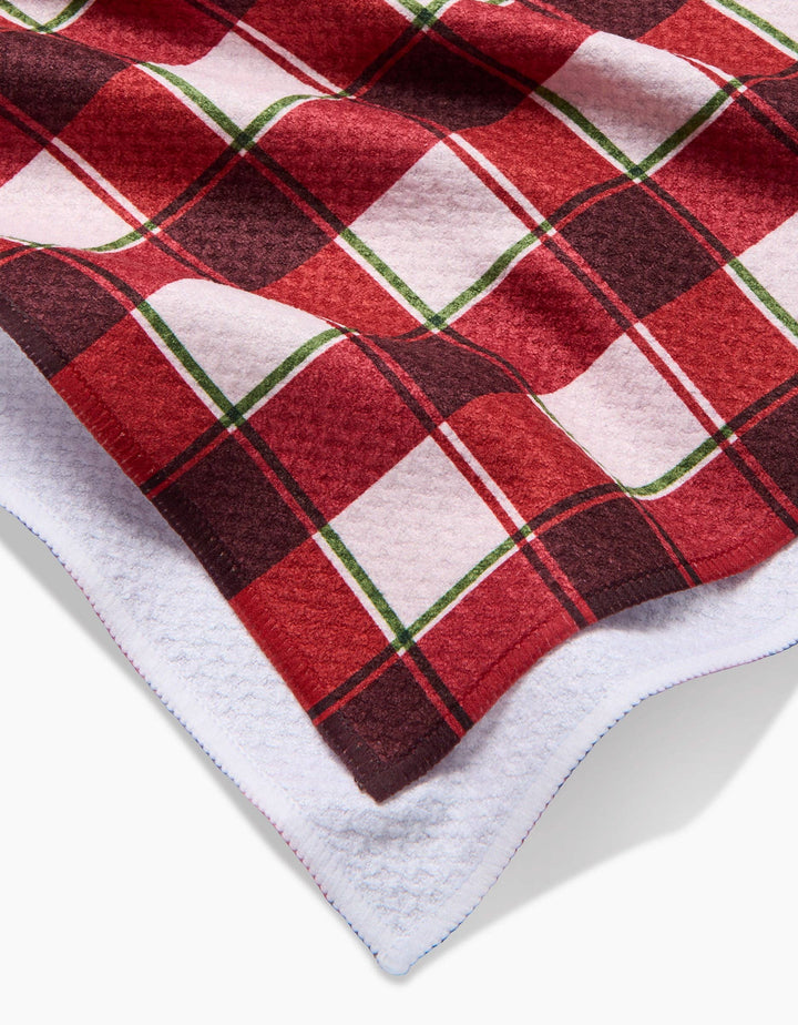 Jingle Plaid Kitchen Tea Towel