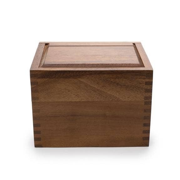 Ironwood Acacia Wood Recipe Box, 2 Compartment
