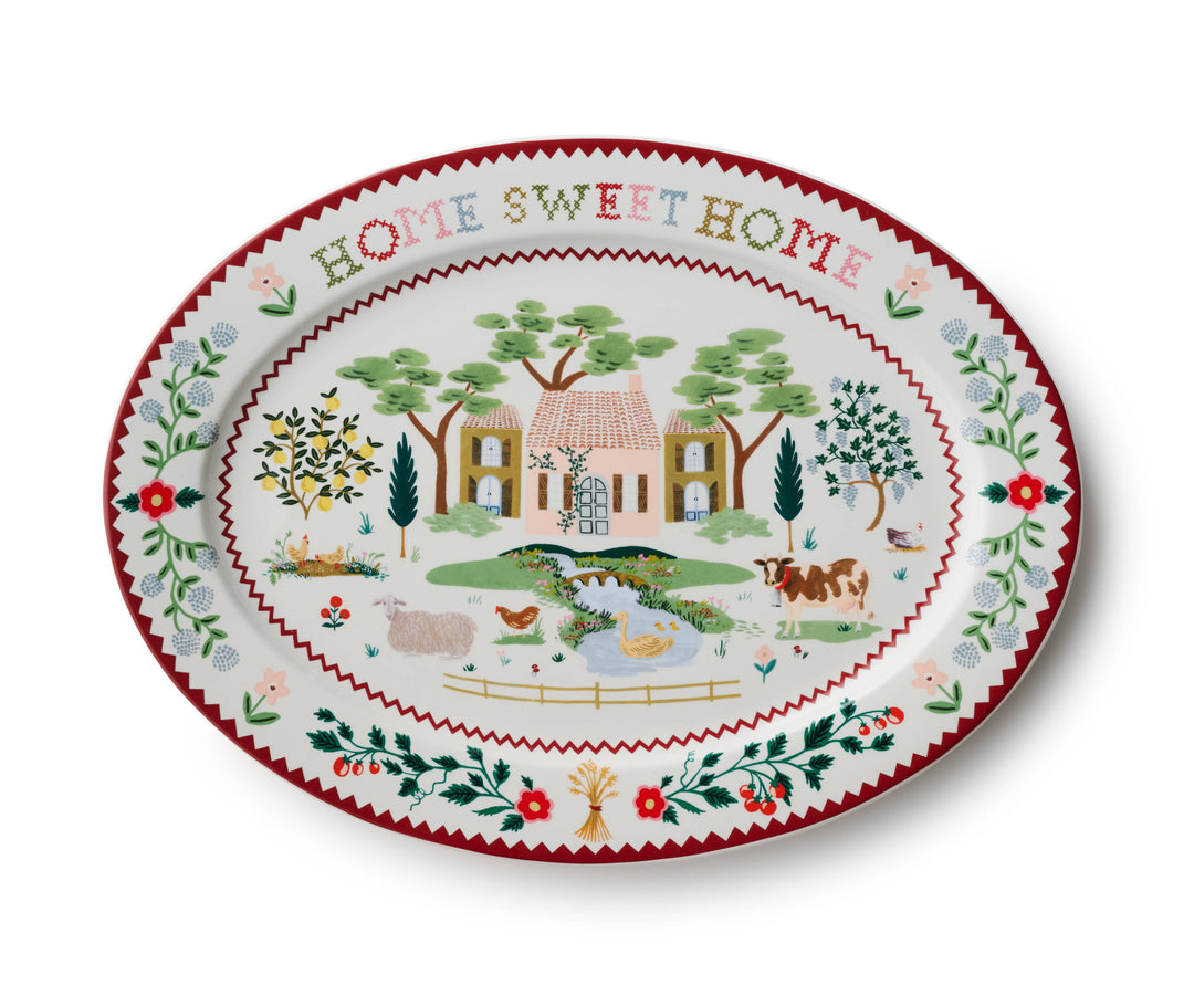 Rifle Paper Co. Home Sweet Home Large Porcelain Serving Platter