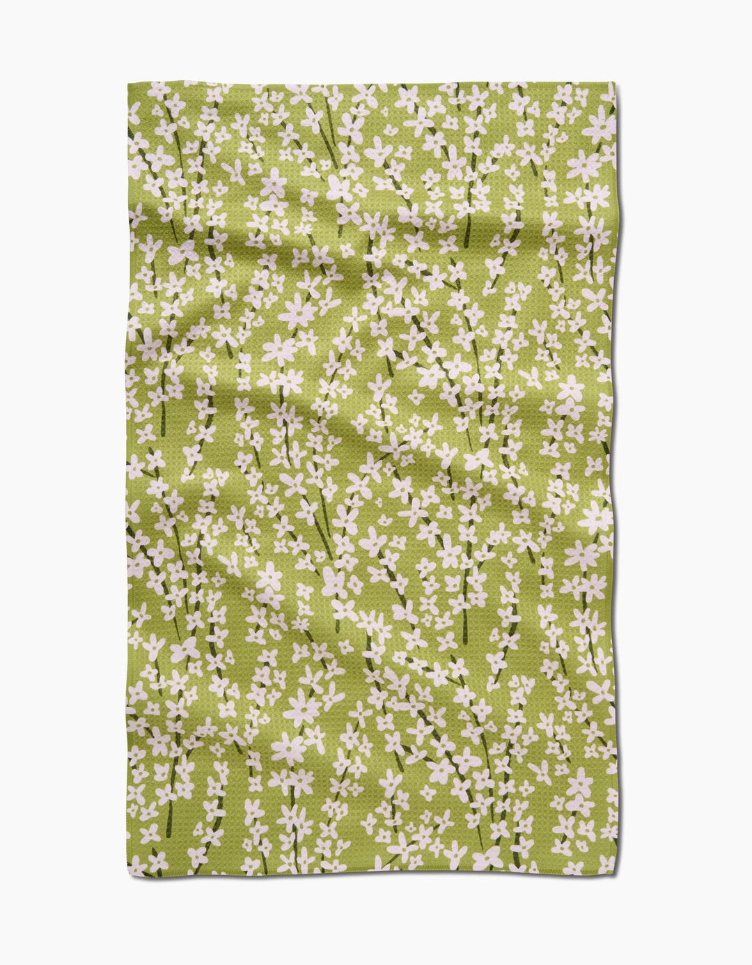 Spring Green Forsythia Kitchen Tea Towel