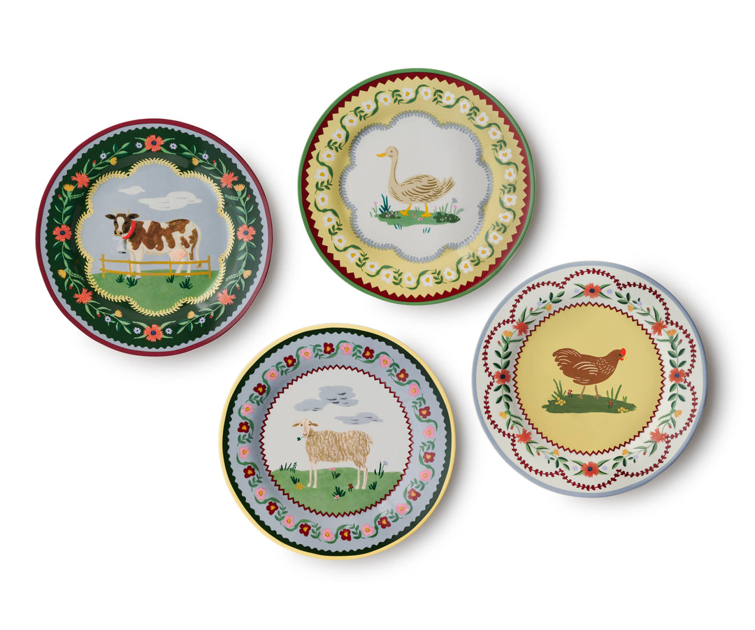 Rifle Paper Co. Home Sweet Home Porcelain Dessert Plate Set