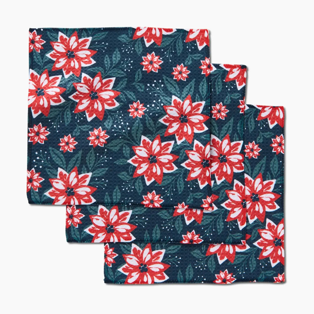 Poinsettia Garden - Dishcloth Set of 3