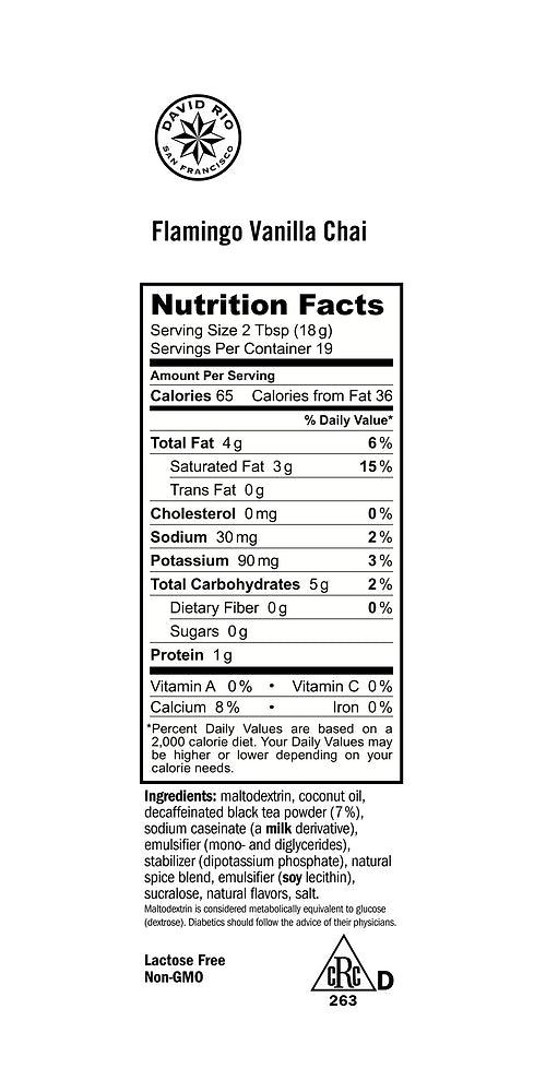 Flamingo Vanilla Decaf Sugar-Free Chai Tea by David Rio