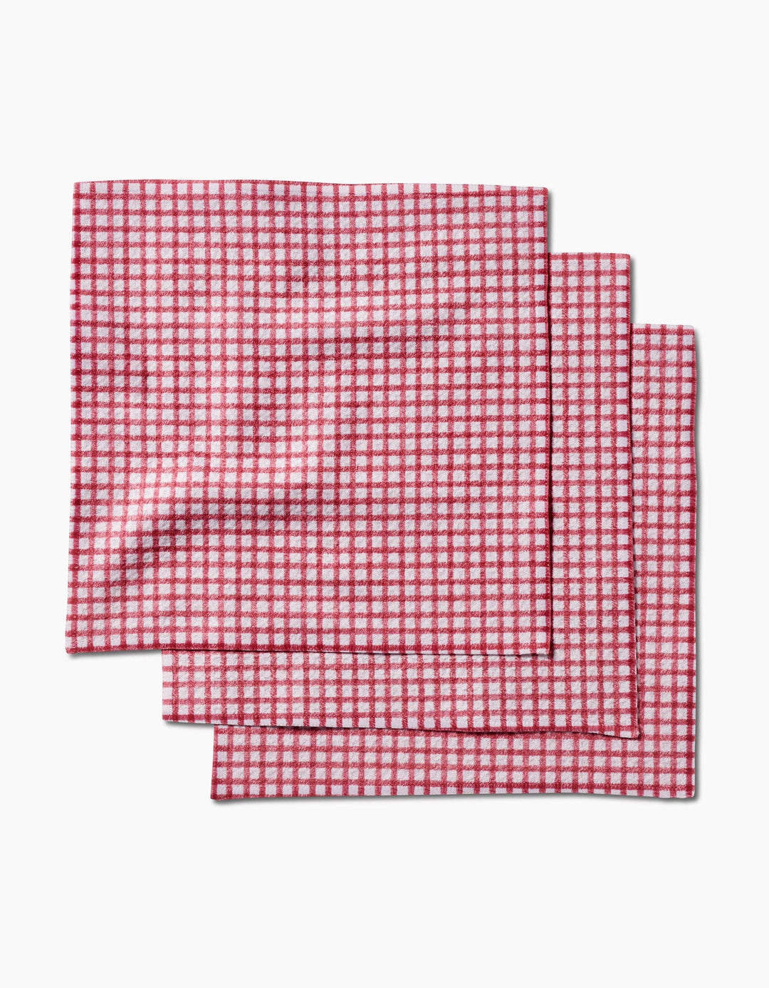Fireside Plaid Red Dishcloth Set of 3