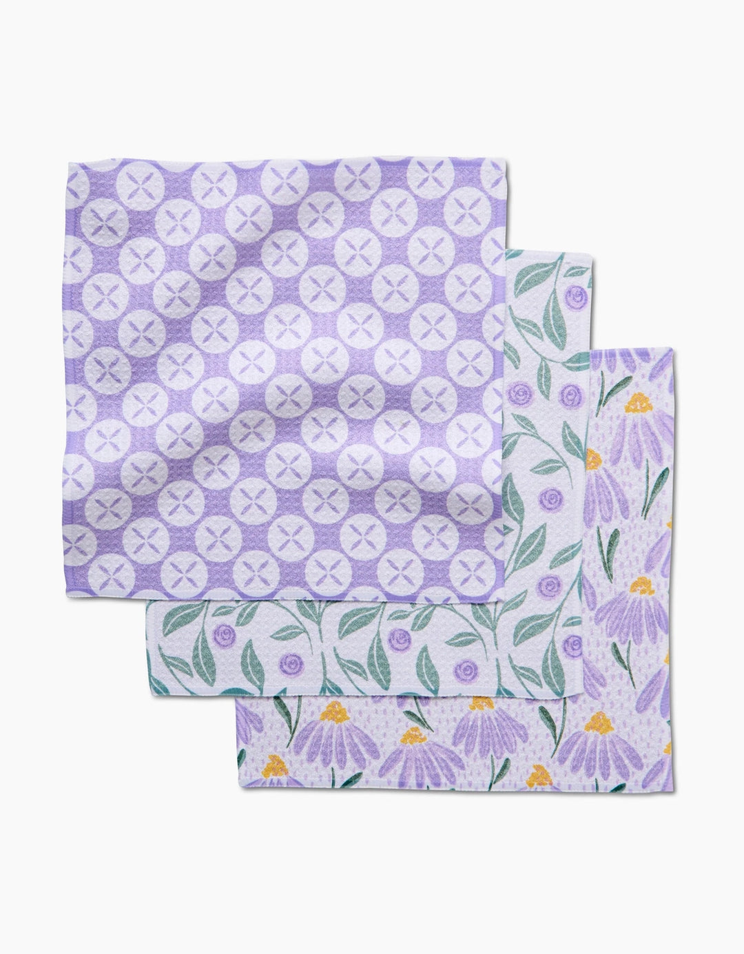 Button Vines and Daises - Dishcloth Set of 3