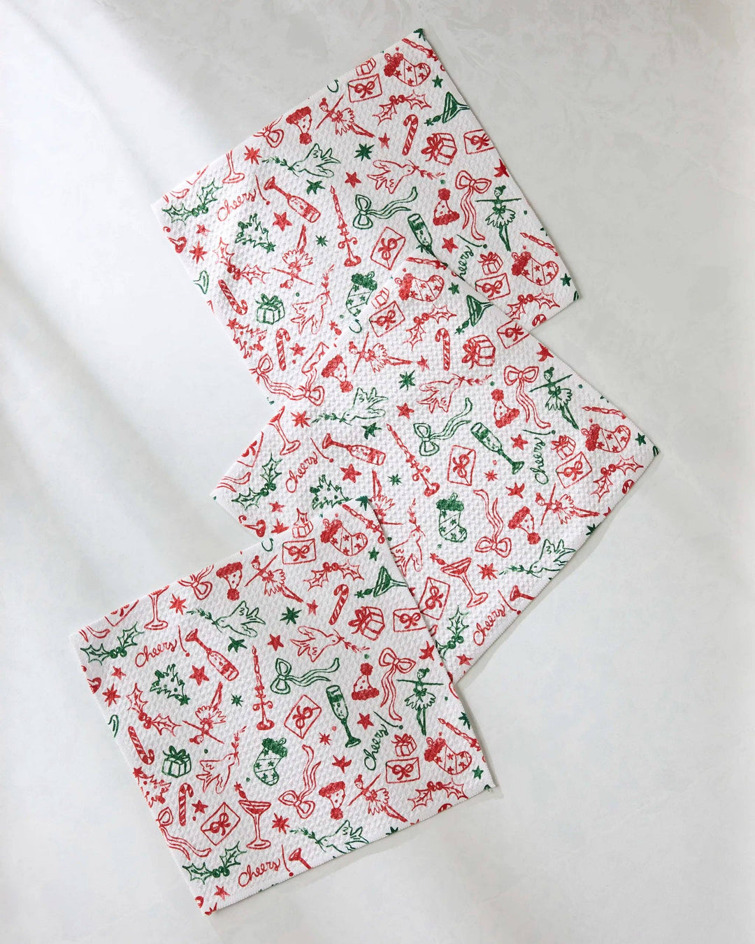 Holiday Doodles Multi Dishcloth Set of 3