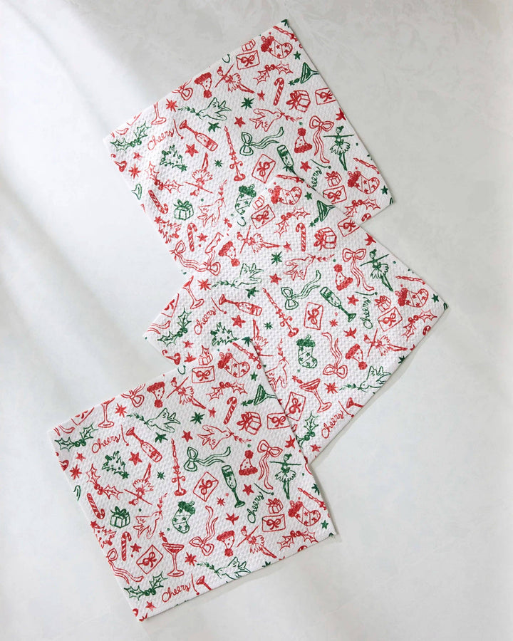 Holiday Doodles Multi Dishcloth Set of 3