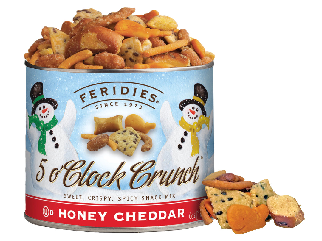 5 O'clock Crunch Snowman Holiday Label, 14oz Tin