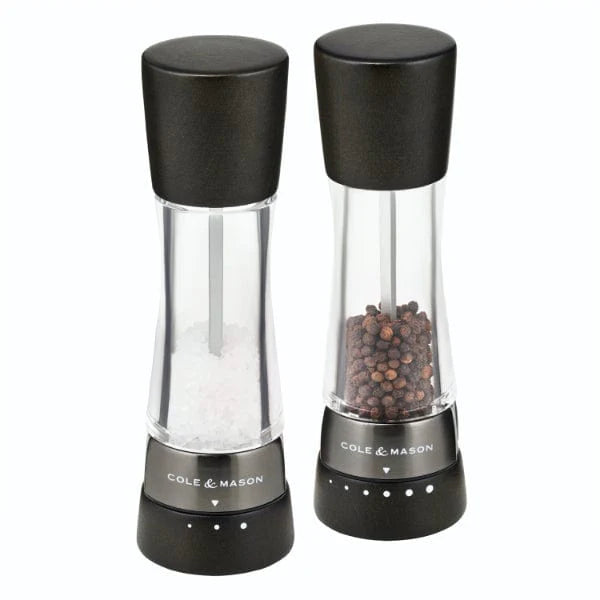 Derwent Salt & Pepper Mill Set, Black Wood