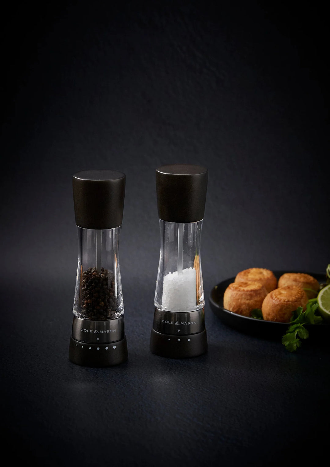 Derwent Salt & Pepper Mill Set, Black Wood