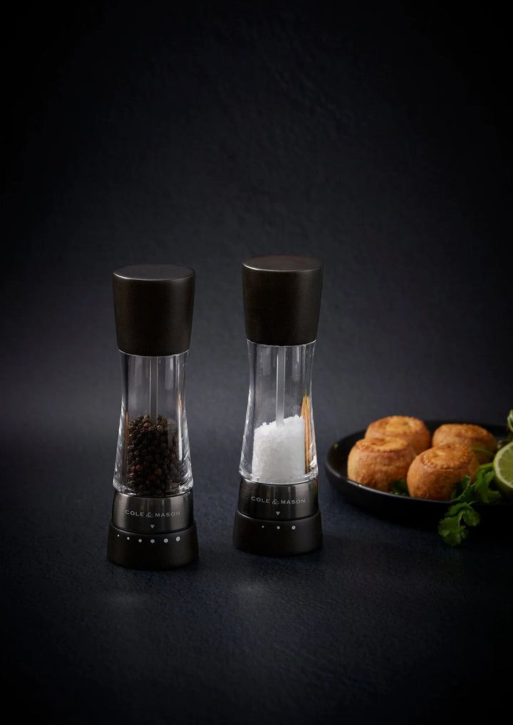 Derwent Salt & Pepper Mill Set, Black Wood