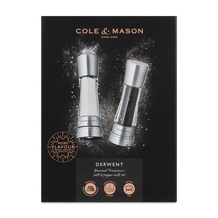 Derwent Salt & Pepper Mill Set, Stainless Steel