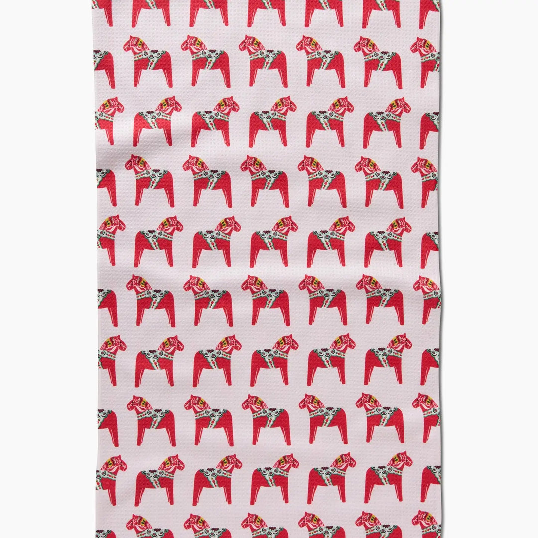Holiday Dala Horse Tea Towel