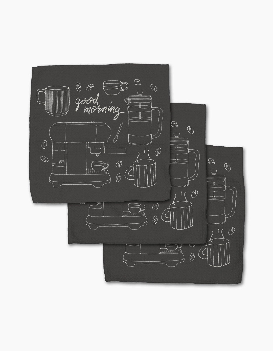 Good Morning Coffee Dishcloth Set of 3