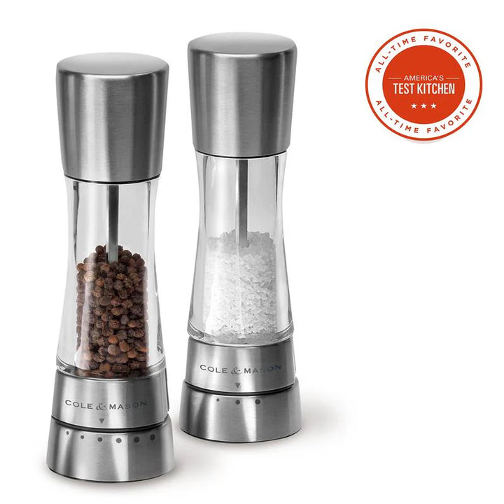 Derwent Salt & Pepper Mill Set, Stainless Steel