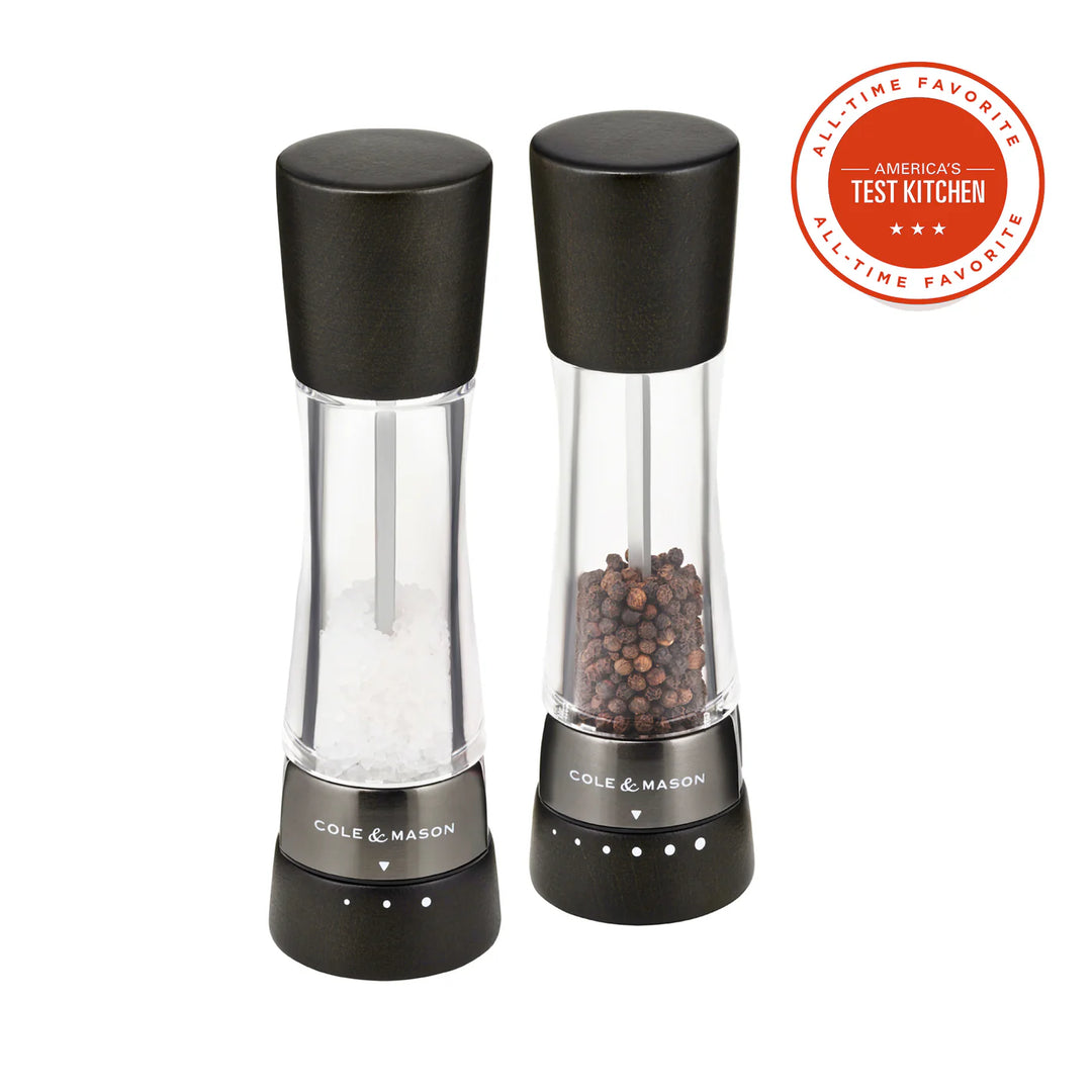 Derwent Salt & Pepper Mill Set, Black Wood