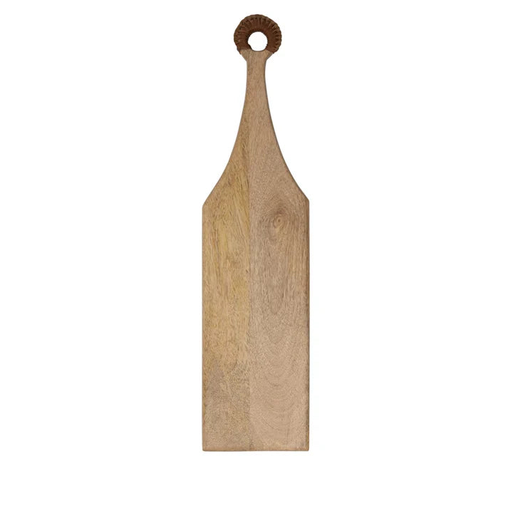 Wood Serving/Chopping Board with Leather Handle