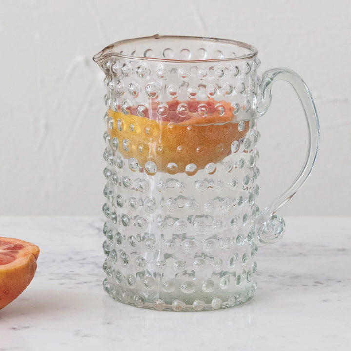 Glass Hobnail Pitcher