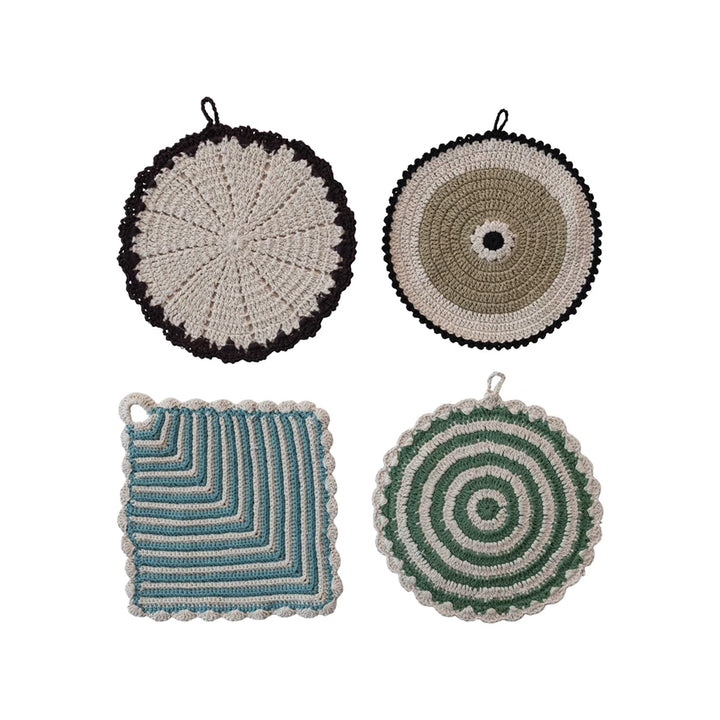 Cotton Crocheted Potholder Abstract