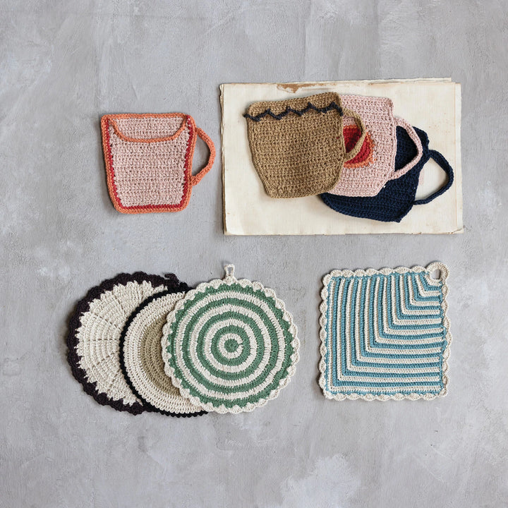 Cotton Crocheted Potholder Abstract