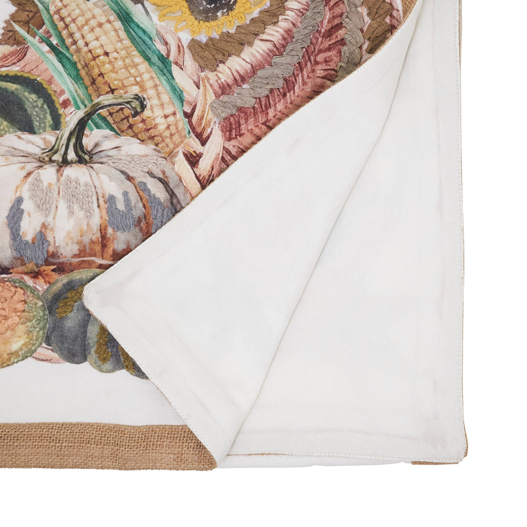 Embroidered Cornucopia Table Runner