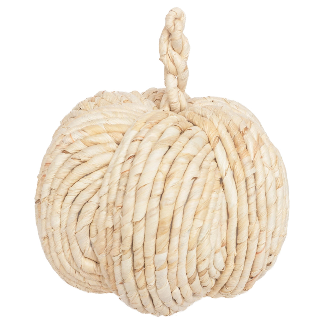 8.75" Natural Woven Pumpkin Medium