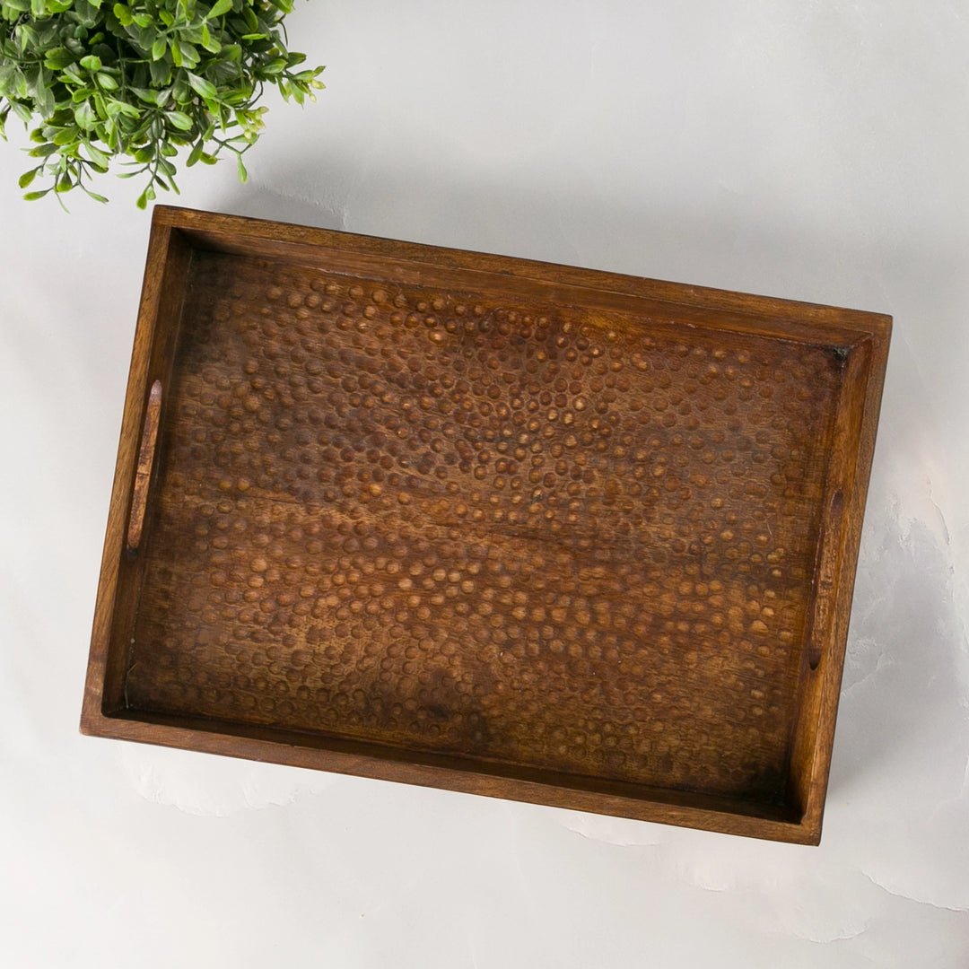 Rectangle Hammered Serving Tray