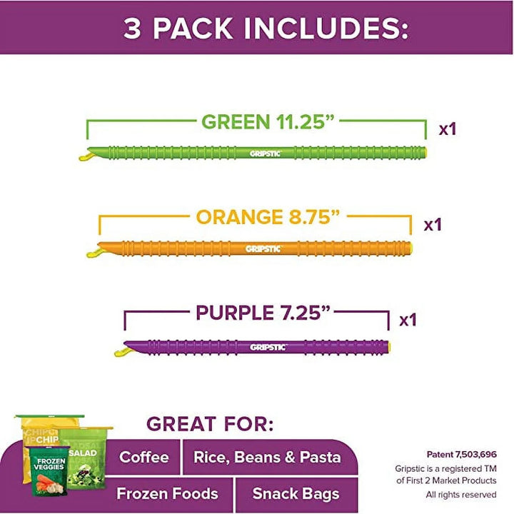 GRIPSTIC® Bag Sealer 3-Pack Assorted Set