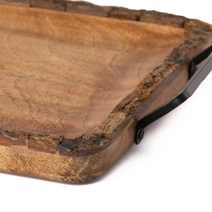 Rectangle Wood Texture Serving Board with Handles